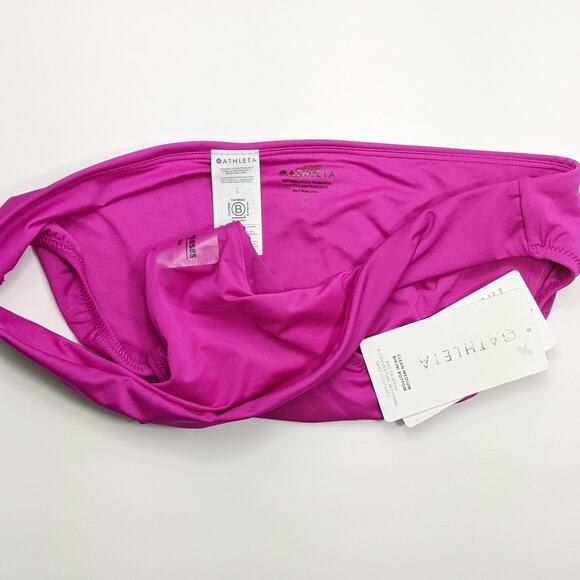 Athleta L electric fuchsia pink Clean Medium bottom bikini swim bathing suit sun - Picture 4 of 4